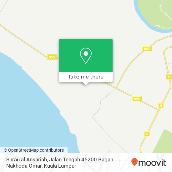 Peta Surau al Ansariah, Jalan Tengah 45200 Bagan Nakhoda Omar