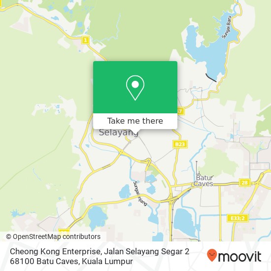 Peta Cheong Kong Enterprise, Jalan Selayang Segar 2 68100 Batu Caves