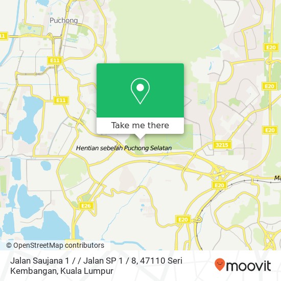 Peta Jalan Saujana 1 / / Jalan SP 1 / 8, 47110 Seri Kembangan