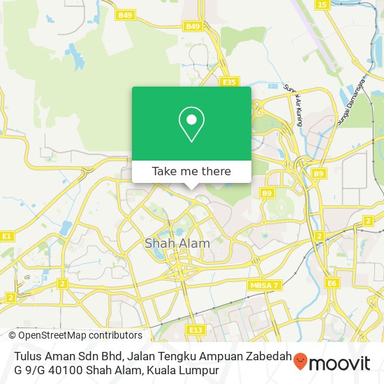 Tulus Aman Sdn Bhd, Jalan Tengku Ampuan Zabedah G 9 / G 40100 Shah Alam map