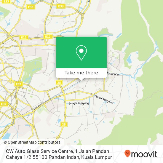 CW Auto Glass Service Centre, 1 Jalan Pandan Cahaya 1 / 2 55100 Pandan Indah map