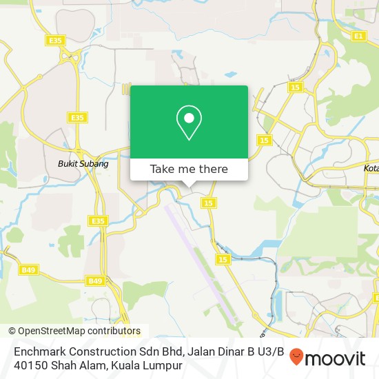 Enchmark Construction Sdn Bhd, Jalan Dinar B U3 / B 40150 Shah Alam map