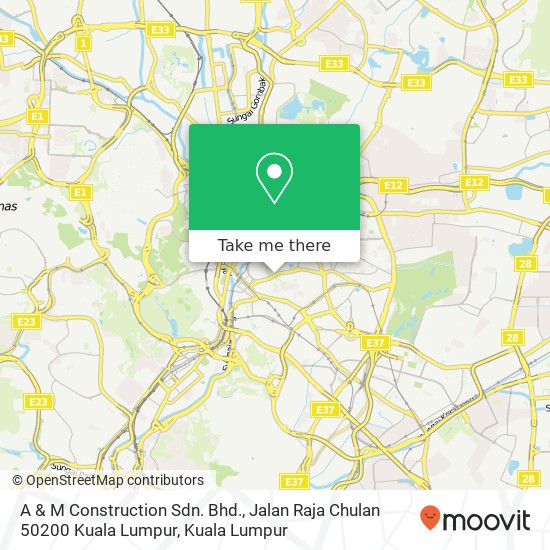 Peta A & M Construction Sdn. Bhd., Jalan Raja Chulan 50200 Kuala Lumpur