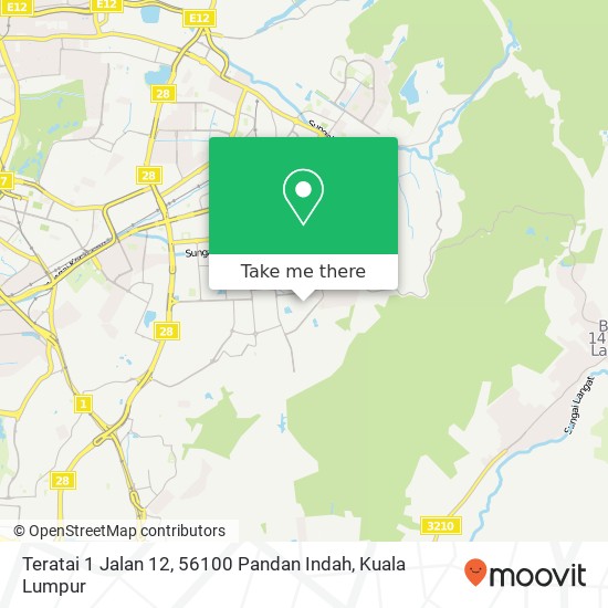 Peta Teratai 1 Jalan 12, 56100 Pandan Indah