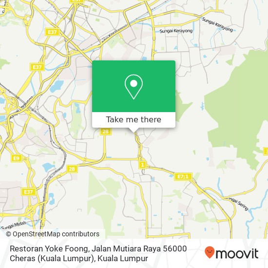 Restoran Yoke Foong, Jalan Mutiara Raya 56000 Cheras (Kuala Lumpur) map
