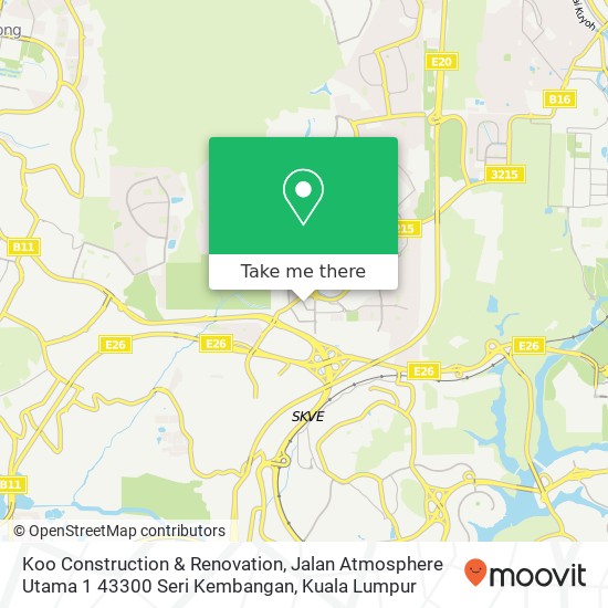 Koo Construction & Renovation, Jalan Atmosphere Utama 1 43300 Seri Kembangan map