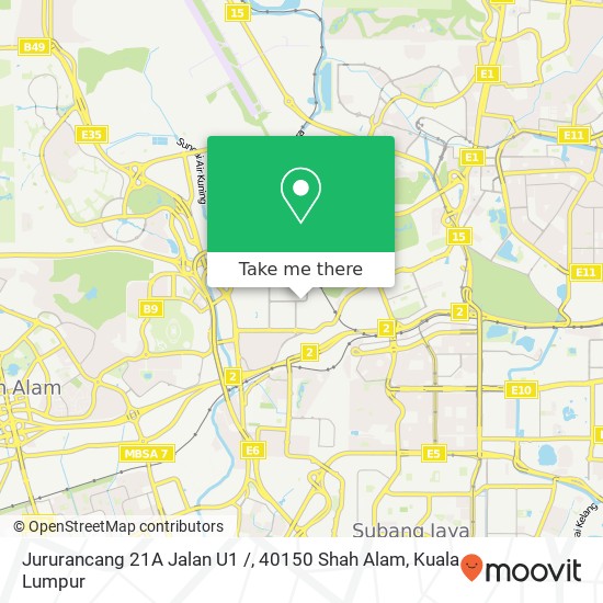 Jururancang 21A Jalan U1 /, 40150 Shah Alam map