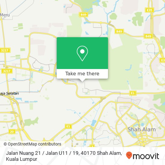 Peta Jalan Nuang 21 / Jalan U11 / 19, 40170 Shah Alam