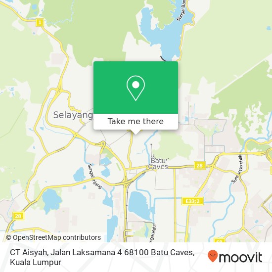 Peta CT Aisyah, Jalan Laksamana 4 68100 Batu Caves