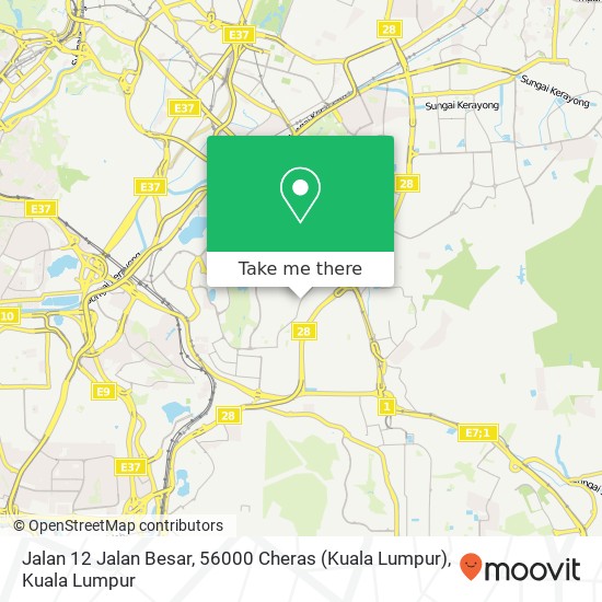 Jalan 12 Jalan Besar, 56000 Cheras (Kuala Lumpur) map