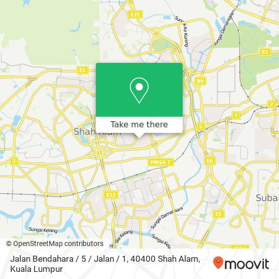 Peta Jalan Bendahara / 5 / Jalan / 1, 40400 Shah Alam