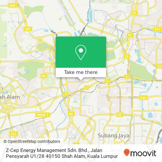 Z-Cep Energy Management Sdn. Bhd., Jalan Pensyarah U1 / 28 40150 Shah Alam map