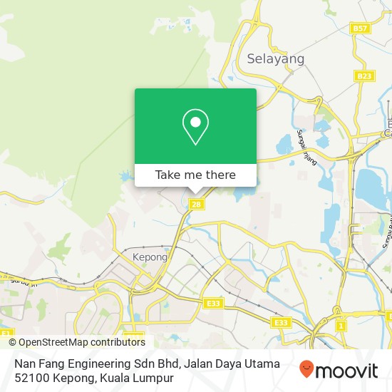 Peta Nan Fang Engineering Sdn Bhd, Jalan Daya Utama 52100 Kepong