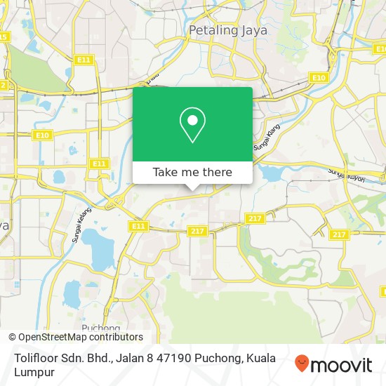 Tolifloor Sdn. Bhd., Jalan 8 47190 Puchong map