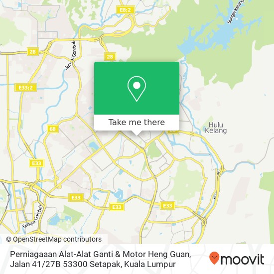 Perniagaaan Alat-Alat Ganti & Motor Heng Guan, Jalan 41 / 27B 53300 Setapak map