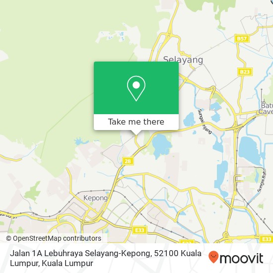 Peta Jalan 1A Lebuhraya Selayang-Kepong, 52100 Kuala Lumpur