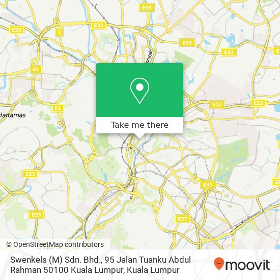 Swenkels (M) Sdn. Bhd., 95 Jalan Tuanku Abdul Rahman 50100 Kuala Lumpur map