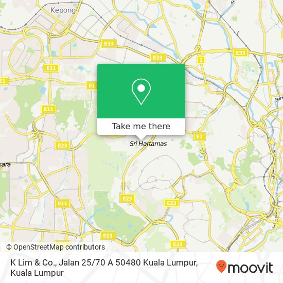K Lim & Co., Jalan 25 / 70 A 50480 Kuala Lumpur map