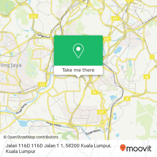 Peta Jalan 116D 116D Jalan 1 1, 58200 Kuala Lumpur