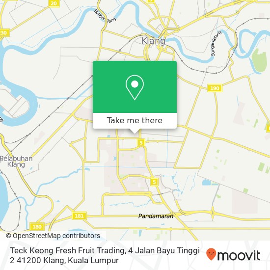 Teck Keong Fresh Fruit Trading, 4 Jalan Bayu Tinggi 2 41200 Klang map