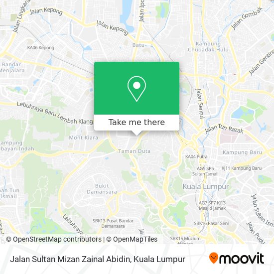Peta Jalan Sultan Mizan Zainal Abidin