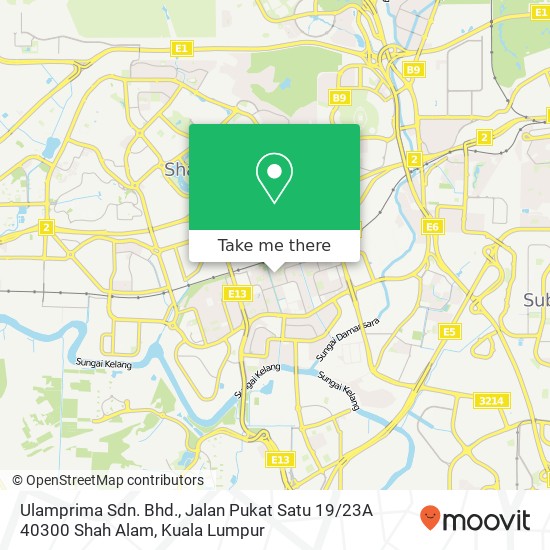 Ulamprima Sdn. Bhd., Jalan Pukat Satu 19 / 23A 40300 Shah Alam map