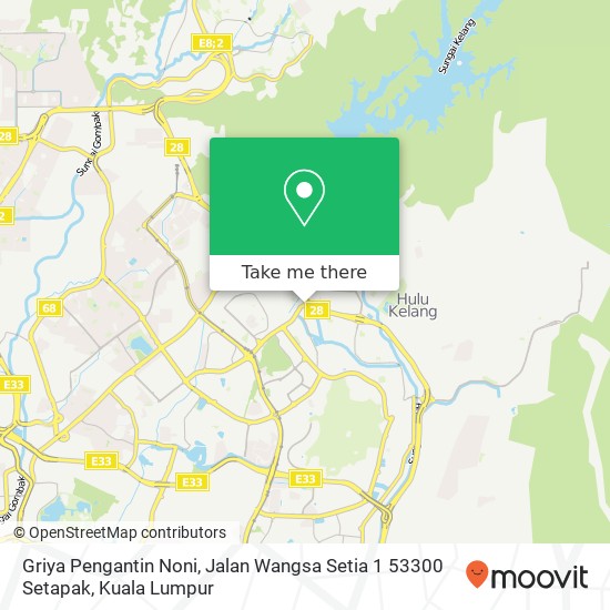 Peta Griya Pengantin Noni, Jalan Wangsa Setia 1 53300 Setapak