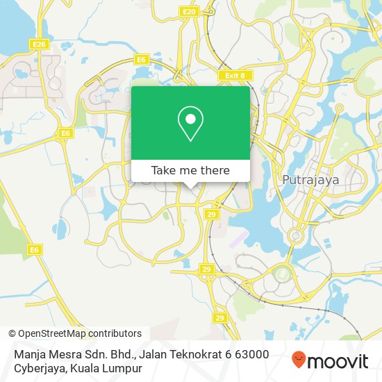 Manja Mesra Sdn. Bhd., Jalan Teknokrat 6 63000 Cyberjaya map