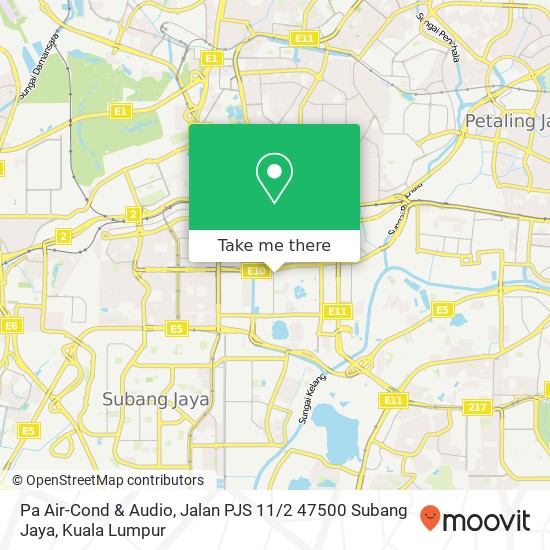 Pa Air-Cond & Audio, Jalan PJS 11 / 2 47500 Subang Jaya map