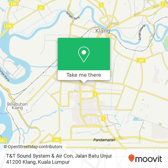 T&T Sound System & Air Con, Jalan Batu Unjur 41200 Klang map