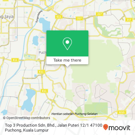 Peta Top 3 Production Sdn. Bhd., Jalan Puteri 12 / 1 47100 Puchong