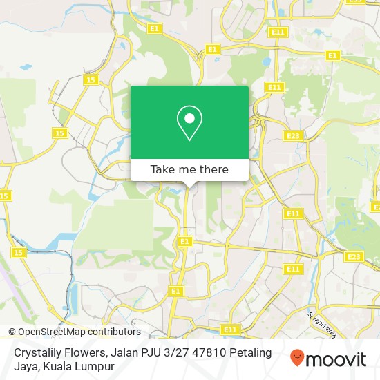 Peta Crystalily Flowers, Jalan PJU 3 / 27 47810 Petaling Jaya