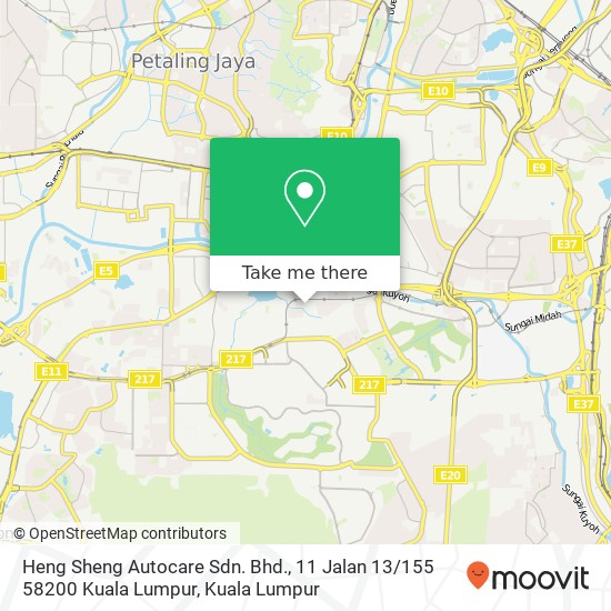 Peta Heng Sheng Autocare Sdn. Bhd., 11 Jalan 13 / 155 58200 Kuala Lumpur