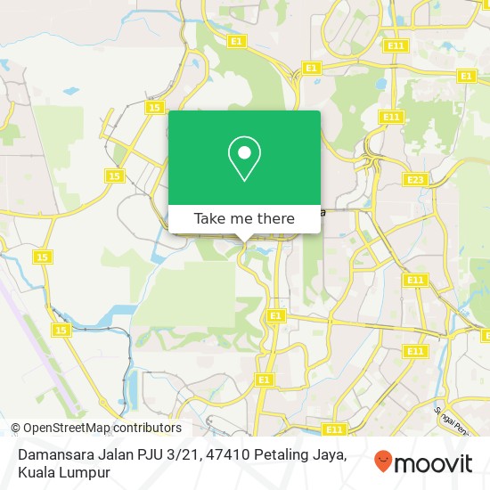 Peta Damansara Jalan PJU 3 / 21, 47410 Petaling Jaya