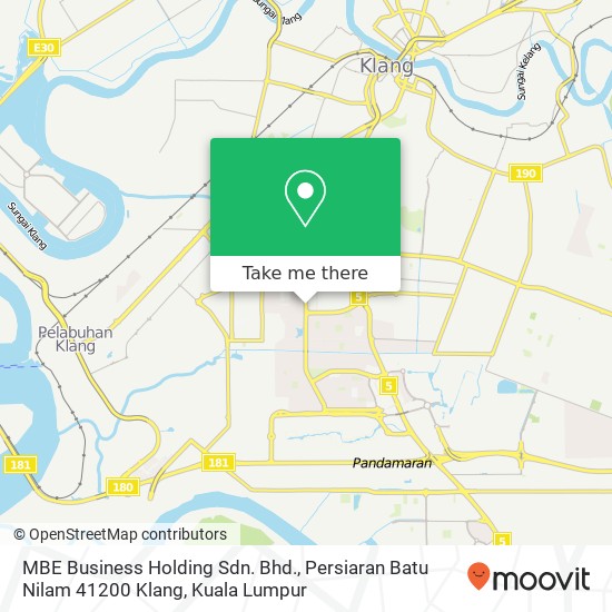 MBE Business Holding Sdn. Bhd., Persiaran Batu Nilam 41200 Klang map
