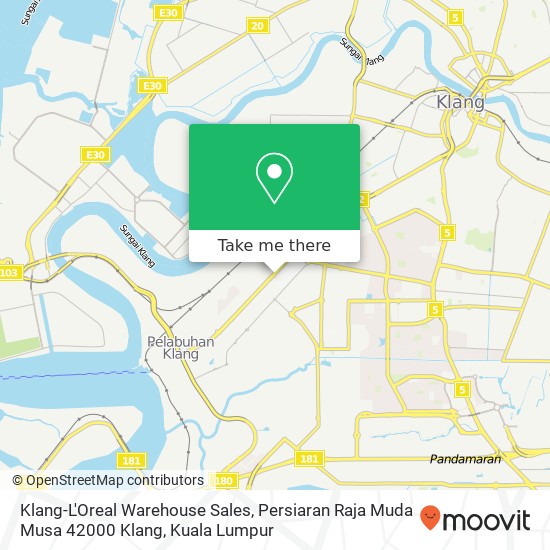 Peta Klang-L'Oreal Warehouse Sales, Persiaran Raja Muda Musa 42000 Klang