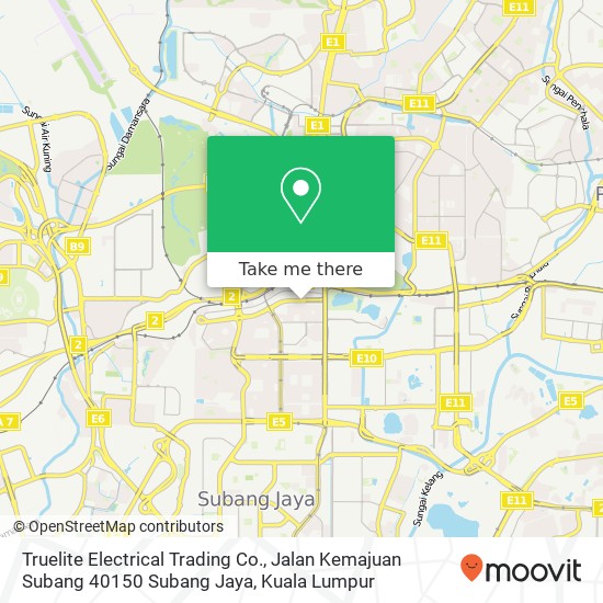 Truelite Electrical Trading Co., Jalan Kemajuan Subang 40150 Subang Jaya map