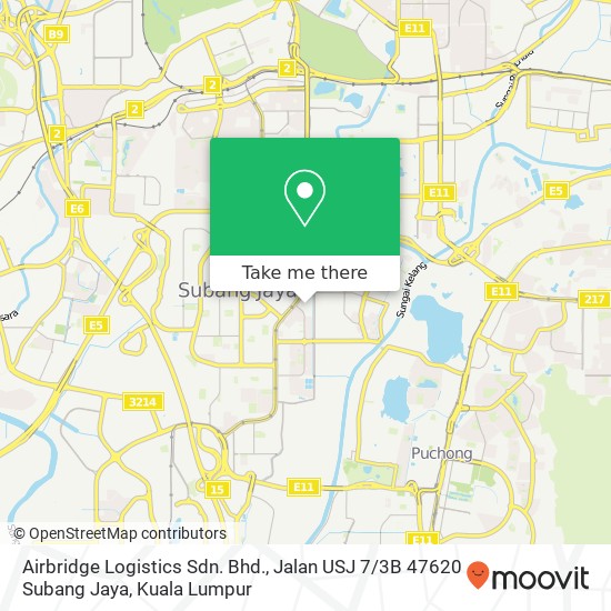 Airbridge Logistics Sdn. Bhd., Jalan USJ 7 / 3B 47620 Subang Jaya map