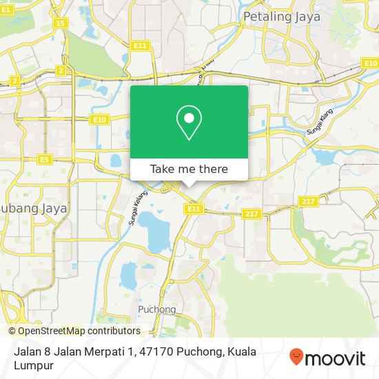 Peta Jalan 8 Jalan Merpati 1, 47170 Puchong