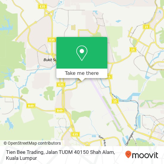 Peta Tien Bee Trading, Jalan TUDM 40150 Shah Alam