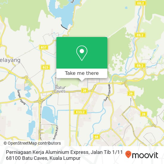 Perniagaan Kerja Aluminium Express, Jalan Tib 1 / 11 68100 Batu Caves map