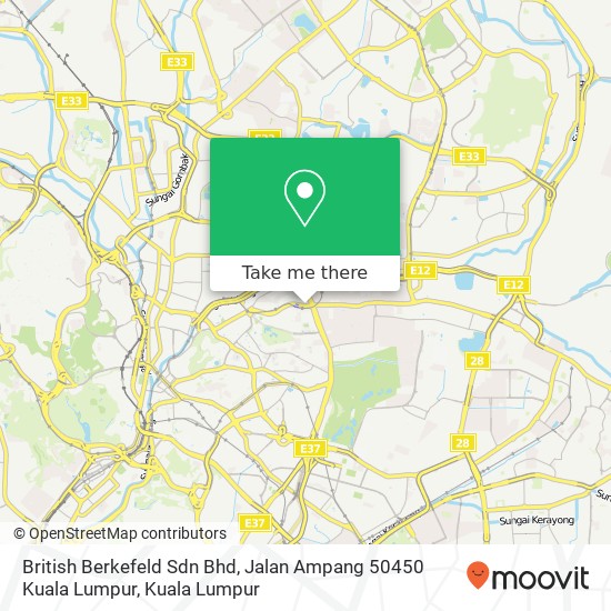 Peta British Berkefeld Sdn Bhd, Jalan Ampang 50450 Kuala Lumpur