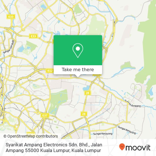 Peta Syarikat Ampang Electronics Sdn. Bhd., Jalan Ampang 55000 Kuala Lumpur