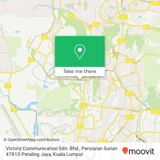 Peta Victory Communication Sdn. Bhd., Persiaran Surian 47810 Petaling Jaya