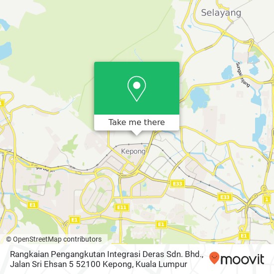 Rangkaian Pengangkutan Integrasi Deras Sdn. Bhd., Jalan Sri Ehsan 5 52100 Kepong map