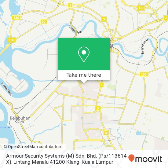 Armour Security Systems (M) Sdn. Bhd. (Ps / 113614-X), Lintang Menalu 41200 Klang map