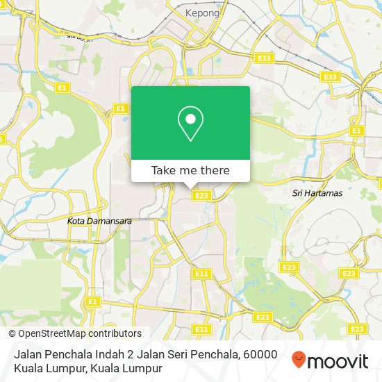 Peta Jalan Penchala Indah 2 Jalan Seri Penchala, 60000 Kuala Lumpur