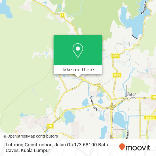 Peta Lufoong Construction, Jalan Os 1 / 3 68100 Batu Caves