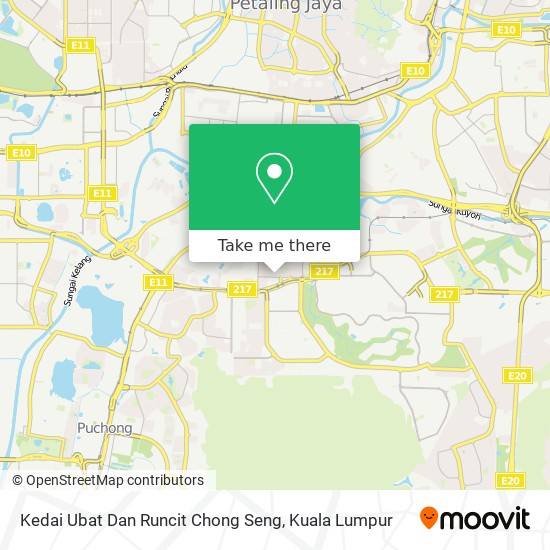 Peta Kedai Ubat Dan Runcit Chong Seng