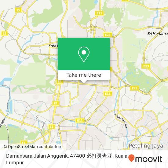 Peta Damansara Jalan Anggerik, 47400 必打灵查亚